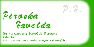 piroska havelda business card